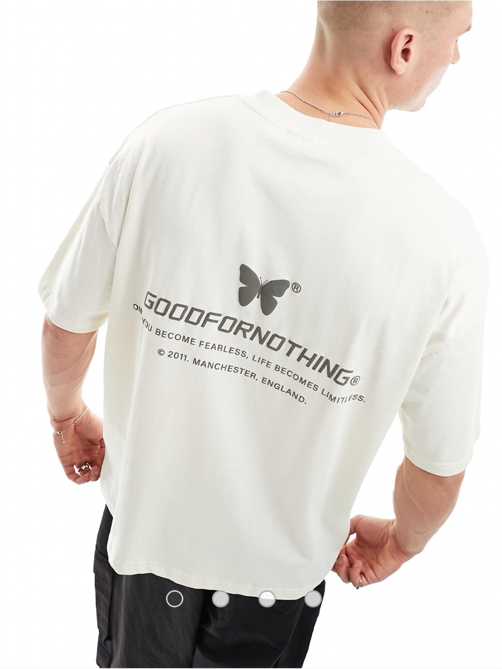 Men's Cream Short-Sleeve Logo Crewneck T-Shirt